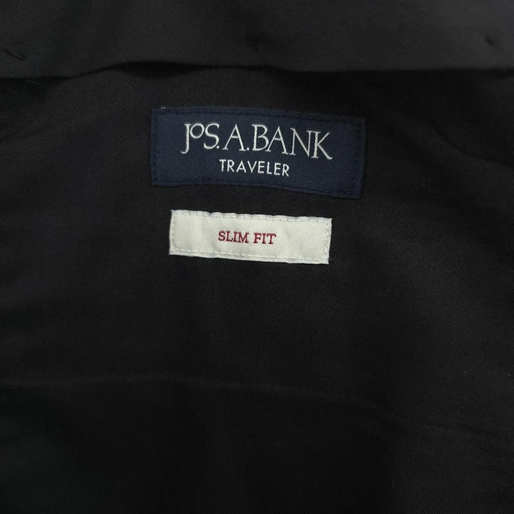 Jos A Bank Mens Traveler Pants Wool Blend Brown 40x32 Slim Fit Wrinkle Resistant